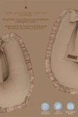 MORDESİGN Fırfırlı Emzirme Yastığı, Bebek Destek Minderi, Hamile Yastığı, Pamuk Kumaş, Ruffle Seri, Kapiçino - 5