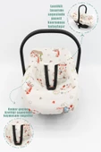 MORDESİGN Ortopedik Bebek Puset Minderi, Örtü, Çarşaf, Bebek Pikesi, Emzirme Önlüğü, 5'li Set, Animal Serisi - 5