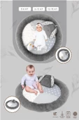 MORDESİGN Bebek Oyun Alanı, Tavşanlı Bebek Aktivite Matı, Yumuşak Oyun Matı, Baby Gym Serisi, Gri - 3