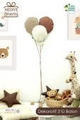MORDESİGN Çocuk Odası Dekorasyonu 3'lü Balon Set, Bebek Odası Dekoratif Balon, Duvar Dekorasyonu - 1