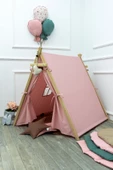 MORDESİGN Çocuk Oyun Çadırı, Kreş/Anaokulu Oyun Alanı, Ahşap Oyun Çadırı, Pencereli Ev Çadır, House Play Tent - 4