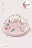 MORDESİGN Bebek Oyun Alanı, Tavşanlı Bebek Aktivite Matı, Güvenli ve Yumuşak Oyun Matı, Baby Gym Serisi, Pudra - 2