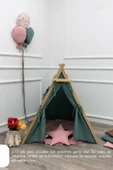 MORDESİGN Çocuk Oyun Çadırı, Kreş/Anaokulu Oyun Alanı, Ahşap Oyun Çadırı, Pencereli Ev Çadır, House Play Tent - 5