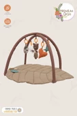 MORDESİGN Bebek Oyun Alanı, Ayı Bebek Aktivite Matı,Yaprak Oyun Matı, Egzersiz Set, Baby Gym Serisi, Kapiçino - 1