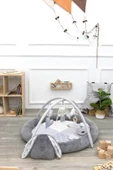MORDESİGN Bebek Oyun Alanı, Tavşanlı Bebek Aktivite Matı, Yumuşak Oyun Matı, Baby Gym Serisi, Gri - 6