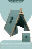 MORDESİGN Çocuk Oyun Çadırı, Kreş/Anaokulu Oyun Alanı, Ahşap Oyun Çadırı, Pencereli Ev Çadır, House Play Tent - 2