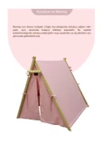 MORDESİGN Çocuk Oyun Çadırı, Kreş/Anaokulu Oyun Alanı, Ahşap Oyun Çadırı, Pencereli Ev Çadır, House Play Tent - 3