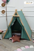 MORDESİGN Çocuk Oyun Çadırı, Kreş/Anaokulu Oyun Alanı, Ahşap Oyun Çadırı, Pencereli Ev Çadır, House Play Tent - 1