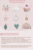 MORDESİGN Bebek Oyun Alanı, Tavşanlı Bebek Aktivite Matı, Güvenli ve Yumuşak Oyun Matı, Baby Gym Serisi, Pudra - 5