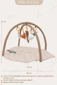 MORDESİGN Bebek Oyun Alanı,Ayı Bebek Aktivite Matı,Yaprak Oyun Matı, Bebek Egzersiz Set,Baby Gym Seri, Bej - 3