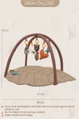 MORDESİGN Bebek Oyun Alanı, Ayı Bebek Aktivite Matı,Yaprak Oyun Matı, Egzersiz Set, Baby Gym Serisi, Kapiçino - 2