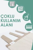MORDESİGN Yenidoğan Beşik Yanı Düzenleyici, 5 Cepli Bebek Odası Organizeri, Ekose, Svalbard Serisi, Kahve - 3