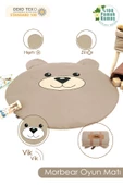 MORDESİGN Bebek/Çocuk Oyun Halısı, Yenidoğan Emekleme Pedi, Aktivite Oyun Matı, Morbear Serisi, Kapiçino - 1