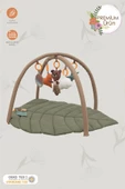 MORDESİGN Bebek Oyun Alanı,Ayı Bebek Aktivite Matı,Yaprak Oyun Matı, Bebek Egzersiz Set,Baby Gym Seri, Haki - 1