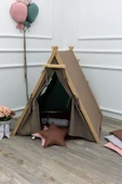 MORDESİGN Çocuk Oyun Çadırı, Kreş/Anaokulu Oyun Alanı, Ahşap Oyun Çadırı, Pencereli Ev Çadır, House Play Tent - 4