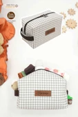 MORDESİGN Bebek Bakım Çantası Organizeri, Islak/Kuru, Kirli/Temiz Çamaşır, Bebek Bezi Çantası, Gingham Serisi - 1