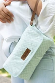 MORDESİGN Bebek Çanta Alt Açma Minderi, Alt Değiştirme Pedi, Taşınabilir Bakım Çantası, Clutch Seri, Mint - 6