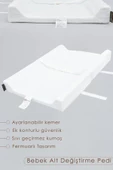 MORDESİGN Bebek Alt Açma Minderi, Alt Değiştirme Pedi, Ek Konturlu, Ayarlanabilir Kemer, Aşkabat Serisi, - 1