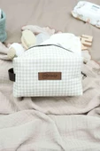 MORDESİGN Bebek Bakım Çantası Organizeri, Islak/Kuru, Kirli/Temiz Çamaşır, Bebek Bezi Çantası, Gingham Serisi - 3