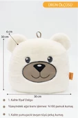 MORDESİGN Peluş Ayı Yastık, Sevimli Ayı Nakışlı Kırlent, Peluş Ayı Oyuncak, Bebek Yastık, Morbear Serisi - 6