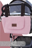 MORDESİGN Bebek Arabası Organizer Çanta, Omuz Akılı , Anne Bebek Bakım Çantası, Su Geçirmez, Gingham Serisi - 3