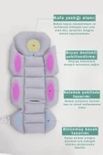 MORDESİGN Bebek Arabası Minderi, Bel Destekli, Plain Desen, Çift Taraflı, Gri - 2