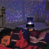 Star Master Pilli Gökyüzü Projeksiyonlu Led Renkli Yıldızlı Tavan Işık Yansıtma Gece Lambası - 8