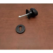 Kumru Mat Siyah Kapı Tokmağı + Alt Rozet (Kilit Hariçtir) thumbnail 2