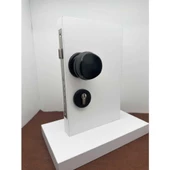 Kumru Mat Siyah Kapı Tokmağı + Alt Rozet (Kilit Hariçtir) thumbnail 3