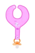 SEVİ BABY Sevi Bebe Emzik Tutuculu Mama Önlüğü Pembe - 1