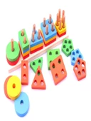 Renkli Geometrik Beş Sütun Seti - Eğitici Oyuncaklar - 2