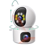Kamera WiFi Bağlantılı Çift Kameralı Geniş Açılı Gece Görüşlü Ev Tipi Güvenlik Kamerası - 5