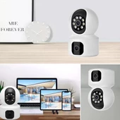 Kamera WiFi Bağlantılı Çift Kameralı Geniş Açılı Gece Görüşlü Ev Tipi Güvenlik Kamerası - 10