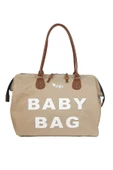 Stylo Baby Bag Baskılı Tek Anne Bebek Bakım Omuz Çantası - Vizon - 1