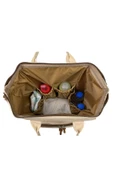 Stylo Monaco Baby Bag Baskılı Anne Bebek Bakım Sırt Çantası - Bej - 5