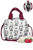 Bye Bye Beslenme Çantası Ve Termos Yemek Taşıma Çantası Omuz Askılı-Bordo Panda - 1