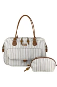 Stylo Kadın Krem Çizgili Bebek Bakım  Çantası thumbnail 1