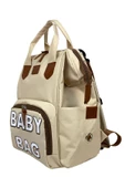 Stylo Monaco Baby Bag Baskılı Anne Bebek Bakım Sırt Çantası - Bej - 4
