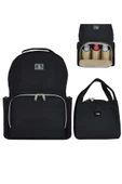 Stylo Duo Anne Bebek Çantası Ve Küçük Termal Çanta Siyah thumbnail 1