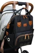 Stylo Monaco Baby Bag Baskılı Anne Bebek Bakım Sırt Çantası - Siyah Baskı - 2