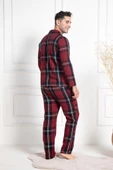 Mecit 2950 Erkek Kırmızı Ekoseli Büyük Beden Kışlık Pijama Takımı - 3