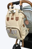 Stylo Monaco Baby Bag Baskılı Anne Bebek Bakım Sırt Çantası - Bej - 2
