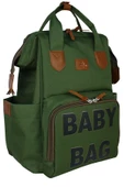 Stylo Monaco Baby Bag Baskılı Anne Bebek Bakım Sırt Çantası - Haki - 1