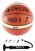 Delta Pro X Deluxe Kauçuk 7 Numara Basketbol Topu + Top Pompası - 1
