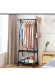 Metal Siyah Konfeksiyon Elbise Askılığı Tekerlekli 1029-CN - 3