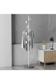 Metal Beyaz Ayaklı Askılık Elbise Askısı Portmanto Askılık 1055-CN - 4
