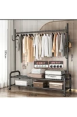 Metal Siyah Portmanto Konfeksiyon Askısı Ayaklı Askılık Elbise Askılığı 1030-CN - 3