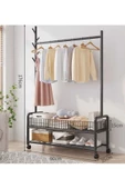 Metal Siyah Sepetli  Konfeksiyon  Elbise  Askılığı Elbise Gardırop 1032-CN - 3