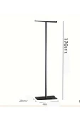 Metal T Siyah Ayaklı Askılık Elbise Askılık 1051-CN - 2
