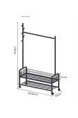 Metal Krem  Sepetli Konfeksiyon Elbise Askılığı Elbise Gardırop 1034-CN - 2